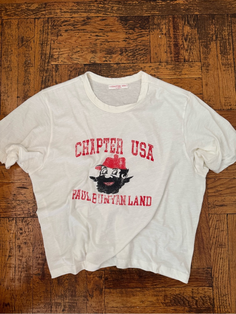Chapter Usa White Short-Sleeve Tee with Red Paul Bunyan Graphic
